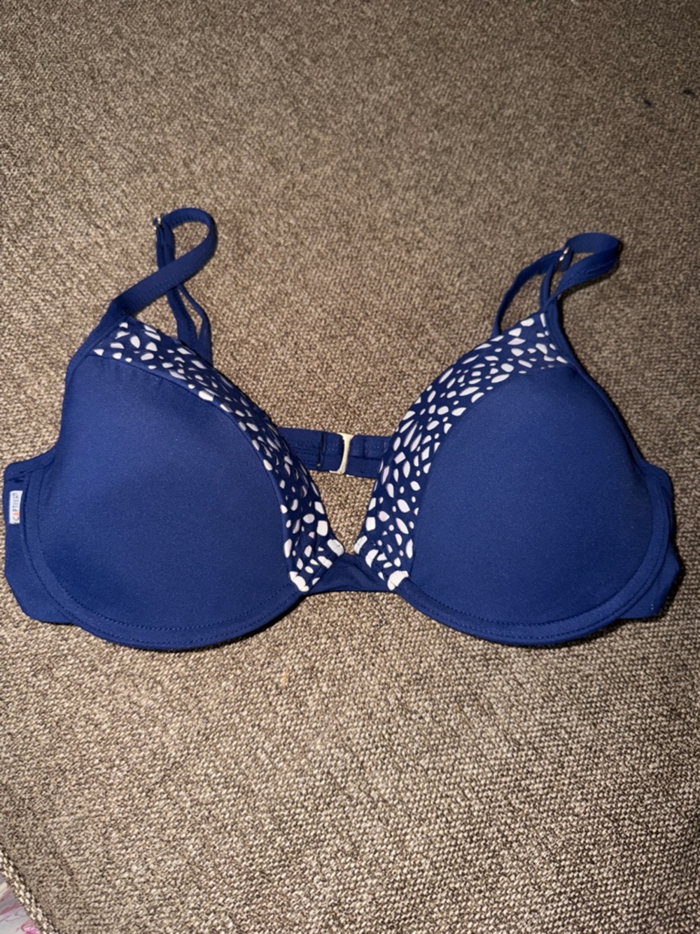 Captiva swimsuit top Blue & white laser cut-out size 30” B cup